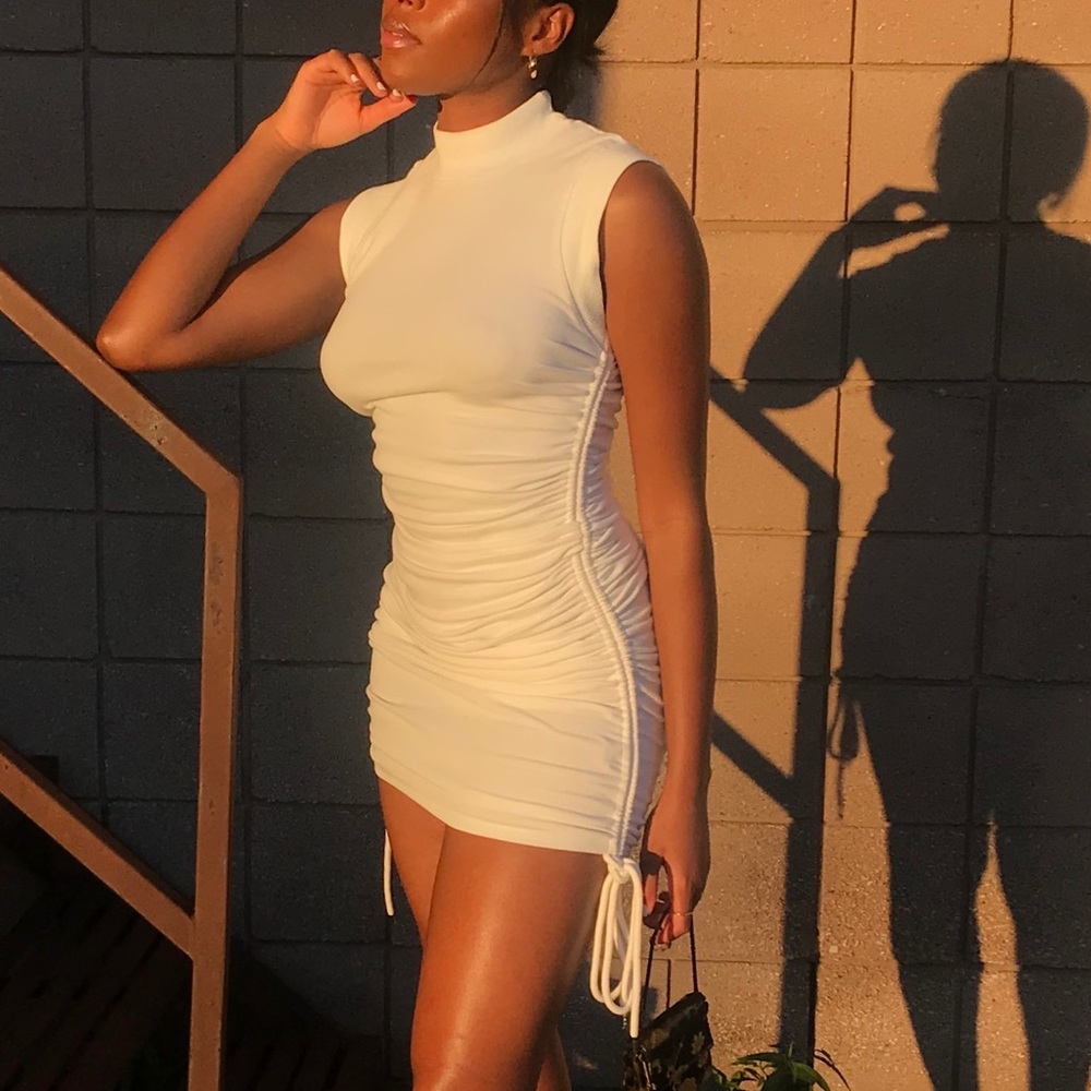 White Midi Dress w/ Ajustable side strings